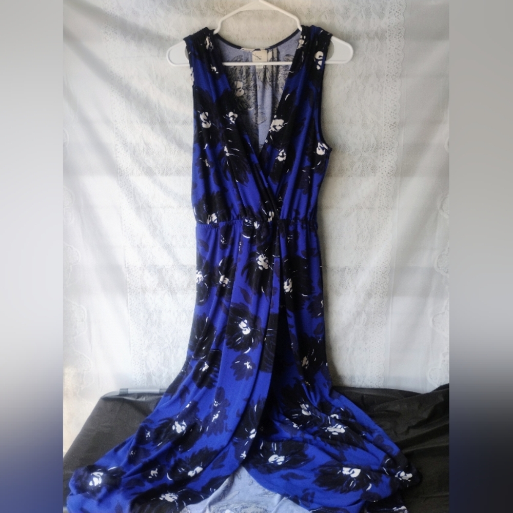 A New Day Blue and Black Floral Maxi Dress